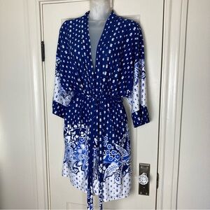 In Bloom by Jonquil Kimono Wrap Robe Border Print Size Large
